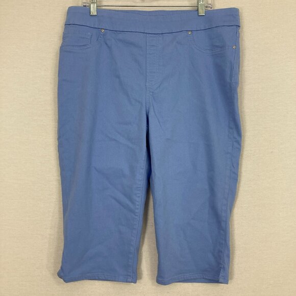 Chico's Pants - NWT Chico’s Pull-On Capri Pants Blue Size 14 Stretch Cotton Blend Casual